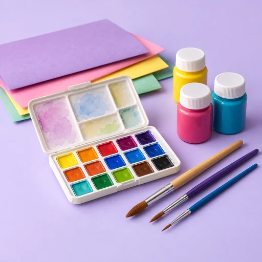 Tintas, lápis e materiais de colorir